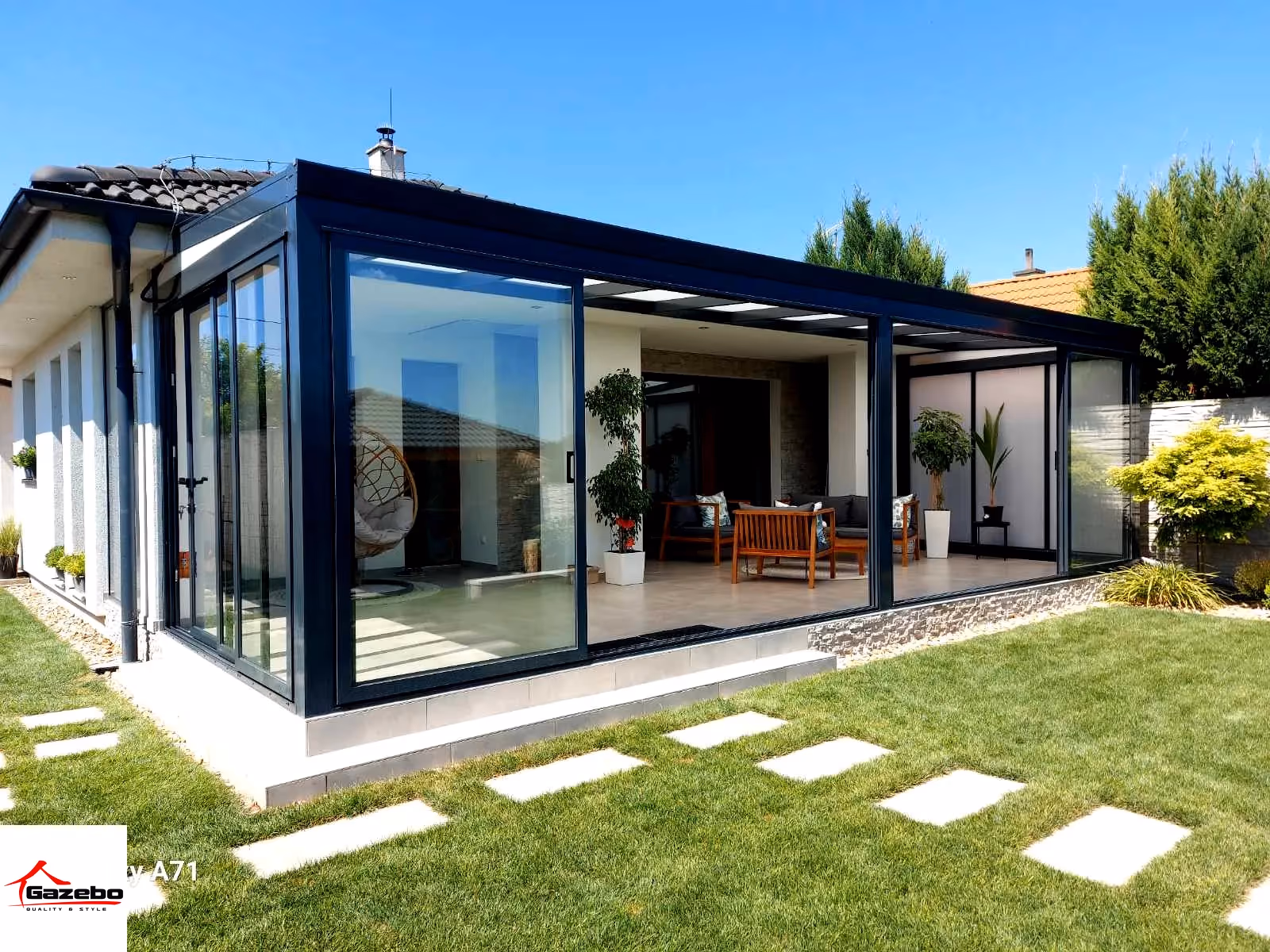 Aluminium-Wintergarten Economic Garden 1 als Erweiterung des Wohnraums
