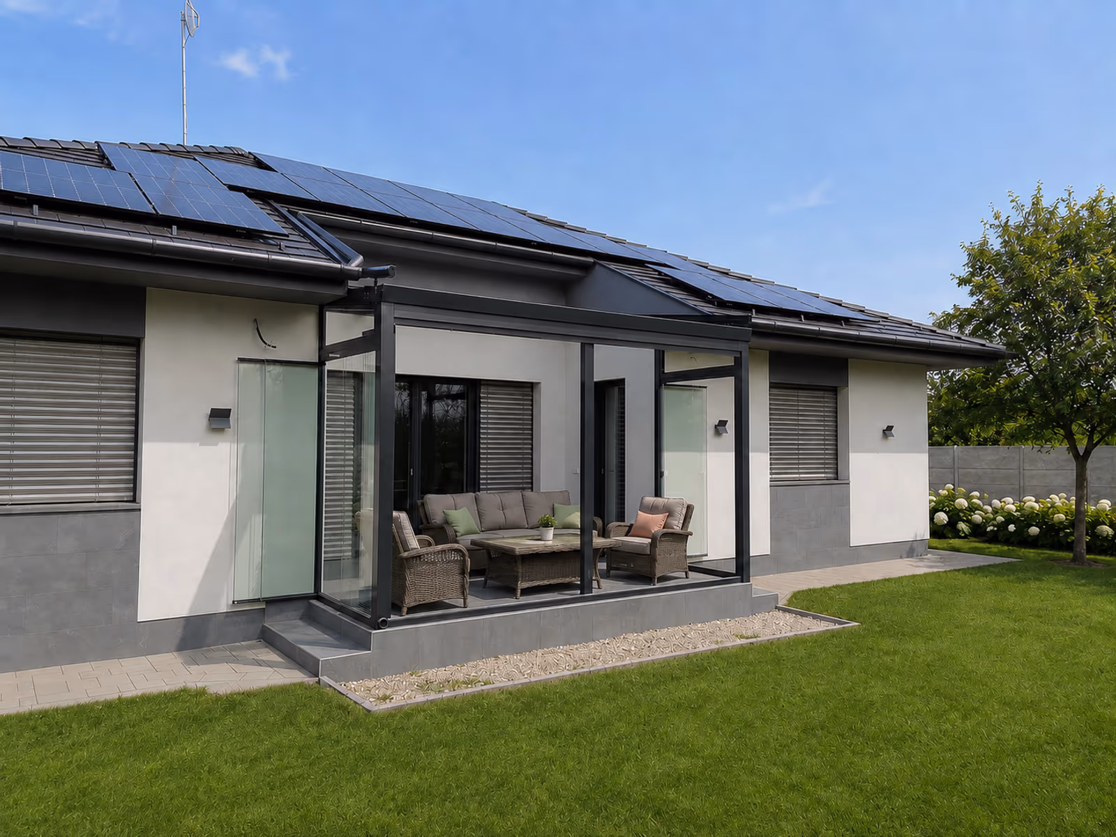 Aluminium-Wintergarten Economic Garden 1 als Erweiterung des Wohnraums