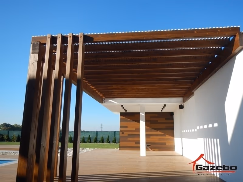 Holzpergola Monaco als Entspannungszone im Garten